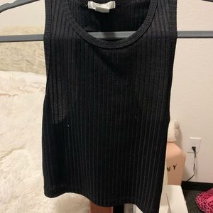 Black ribbed crop top